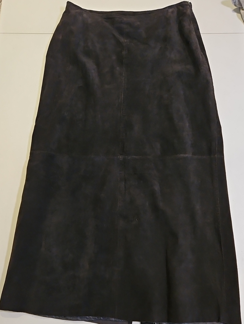 Suede Dark Chocolate Brown Maxi Skirt 0292